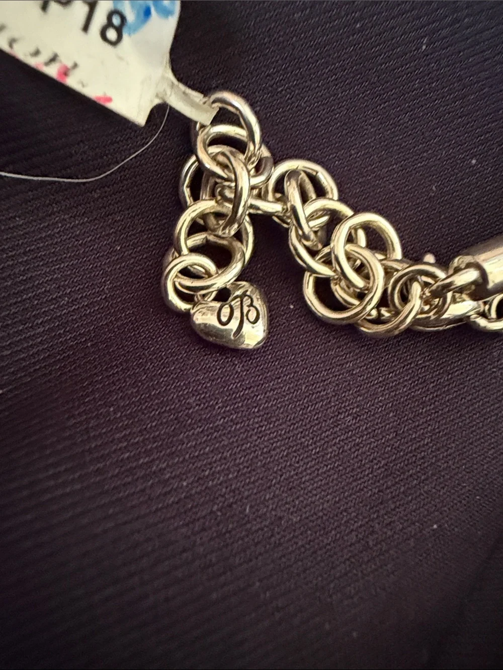 Brighton Gray Cord Necklace with Orange and Black Animal-Print Pendant
